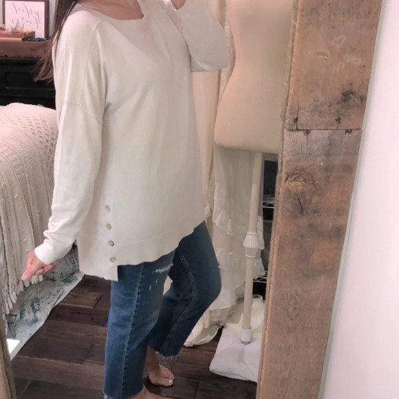 Joan Vass beige knit sweater size large - Picture 2 of 8